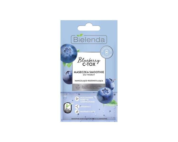 Bielenda Blueberry C-Tox Moisturizing and Brightening Smoothie Mask 8g