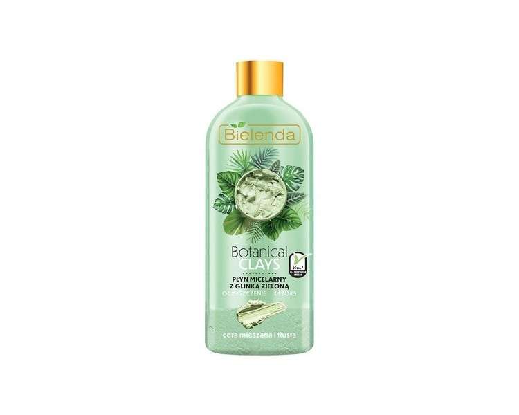 Bielenda Botanical Clays Vegan Micellar Makeup Remover with Green Clay for Combination and Oily Skin 500ml