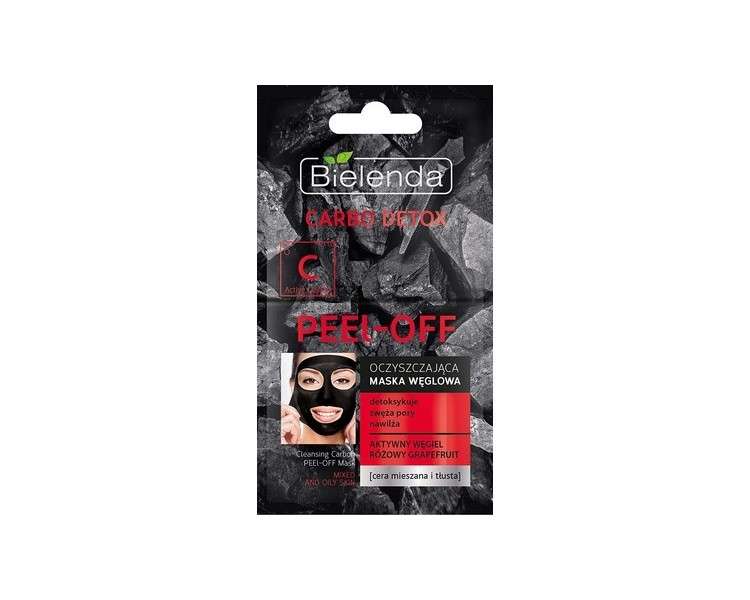 Bielenda Carbo Detox Peel Off Face Mask with Active Carbon for Combination and Oily Skin