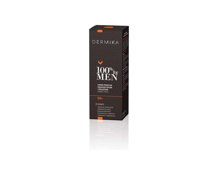 DERMIKA 100% for Men 50+ Anti-Wrinkle and Anti-Furrow Moisturizer Face Cream 50ml