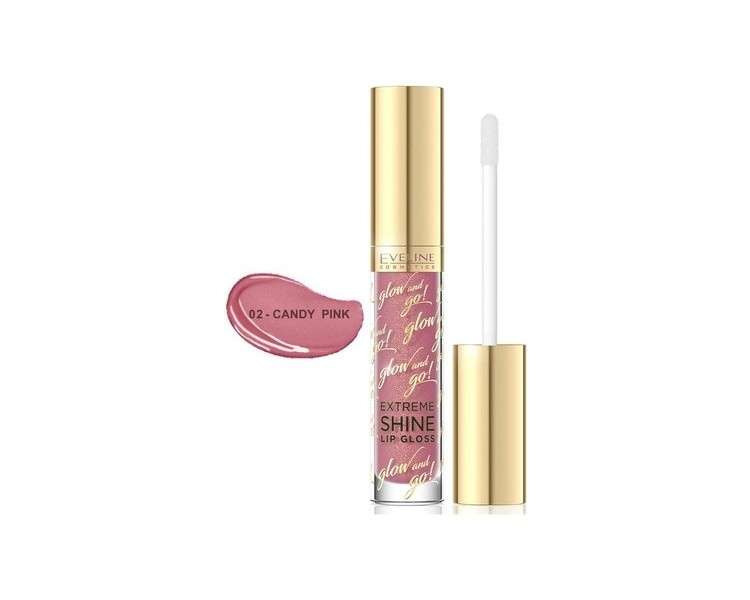 Eveline Cosmetics Glow and Go Extreme Shine Lip Gloss 02 Candy Pink