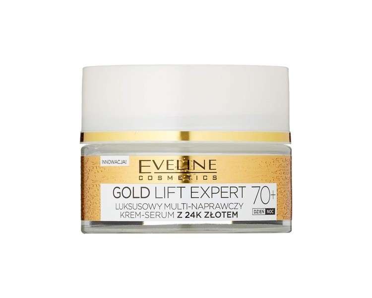 Eveline Cosmetics Gold Lift Expert Strong Anti-Wrinkle Firming Cream Day & Night 70+ with 24Karat Gold 50ml