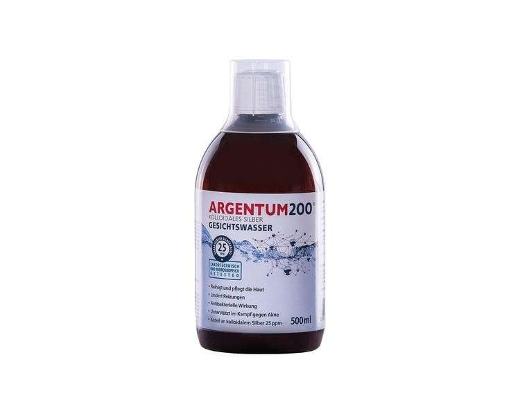 Argentum Silver 25ppm Antibacterial Face Toner 500ml Bottle