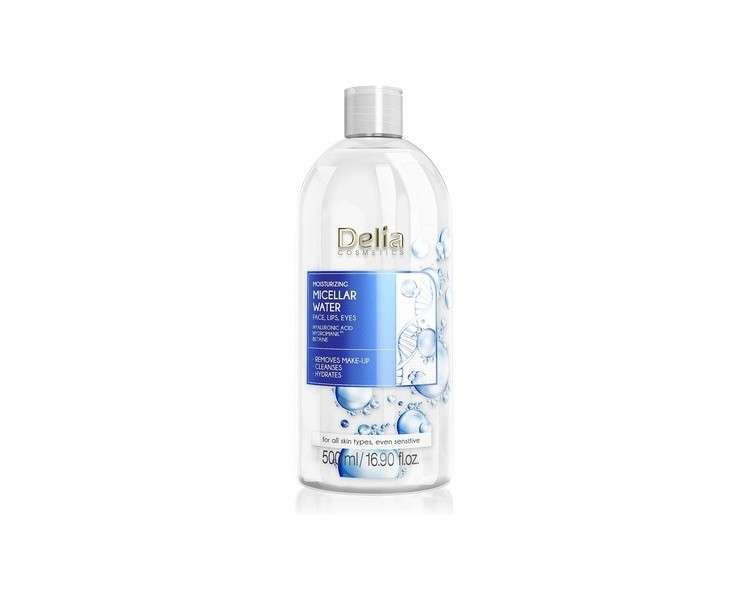 Delia Cosmetics Moisturizing Micellar Water Facial Cleanser with Hyaluronic Acid 500ml