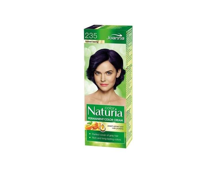 Naturia Permanent Hair Color Cream Forest Berry 100g with Milk Proteins and Peach Extract