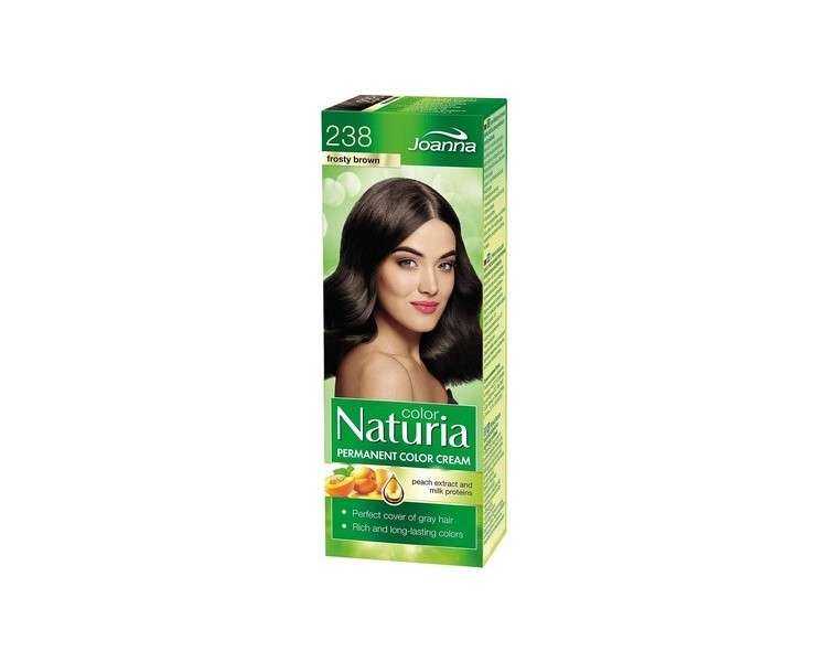 Naturia Permanent Hair Color Cream with Milk Proteins and Peach Extract Frosty Brown 100g