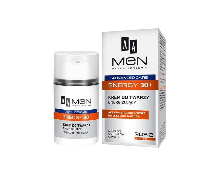 AA Men Hypoallergenic Advanced Care 30+ Energy Face Cream 50ml