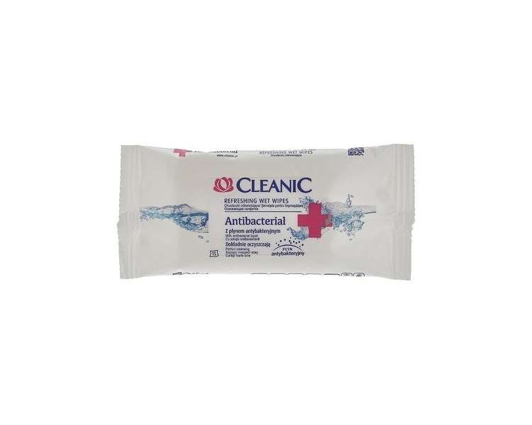 Cleanic Antibacterial Refreshing Wipes 15 Pieces