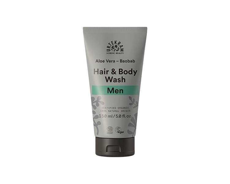 Urtekram Organic Men Hair & Body Wash Aloe Vera & Baobab 150ml