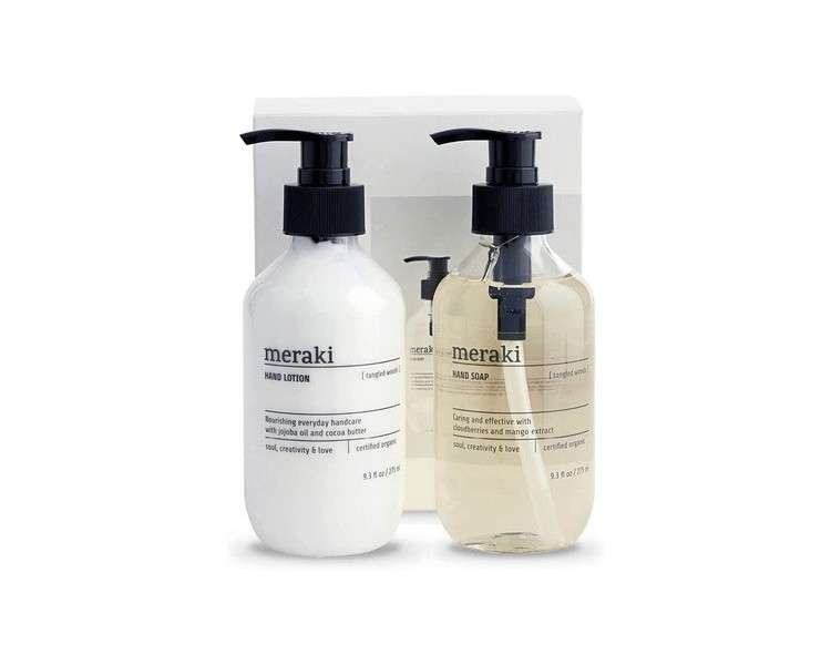 Meraki Tangled Woods Gift Set | Pampering Hand Care Gift Set | Relaxed Scandinavian Aesthetic 16.3x12.9x6.6 Clear and White