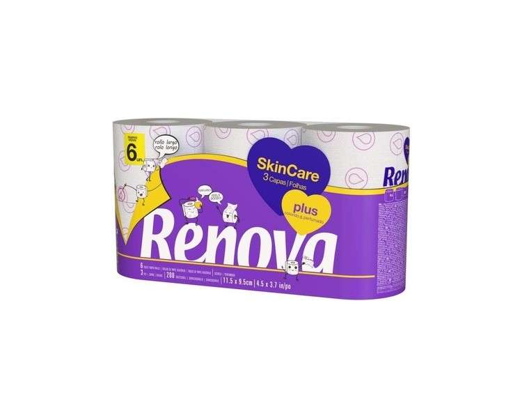 RENOVA Skin Care Plus Scented Decorated Toilet Paper 6 Count