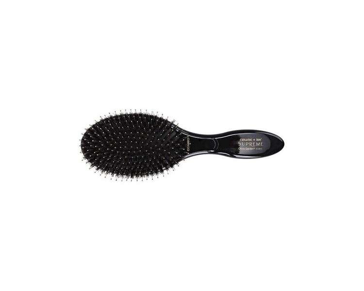 Olivia Garden Ceramic + Ion Supreme Combo 100% Boar & Nylon Black Paddle Hair Brush Anti-Static Tourmaline-Ion