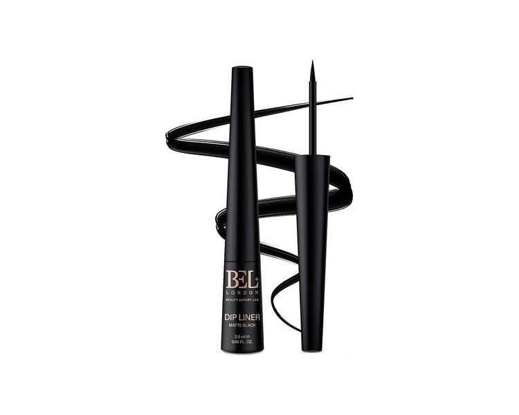 Bel London DipLiner Deep Black Eyeliner with Premium Matte Finish and 75% Natural Ingredients - High Performance Smudge and Transfer-Proof Film - 10 Hour Smudge-Free Liquid Eyeliner!