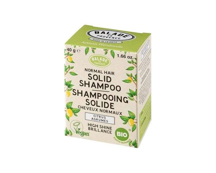 Balade en Provence Organic Solid Shampoo Bar for Normal Hair Citrus Scent 40g