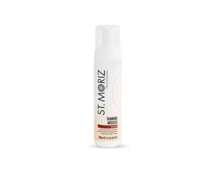 St Moriz Professional Instant Tanning Mousse with Aloe Vera and Vitamin E Medium 200ml - Single