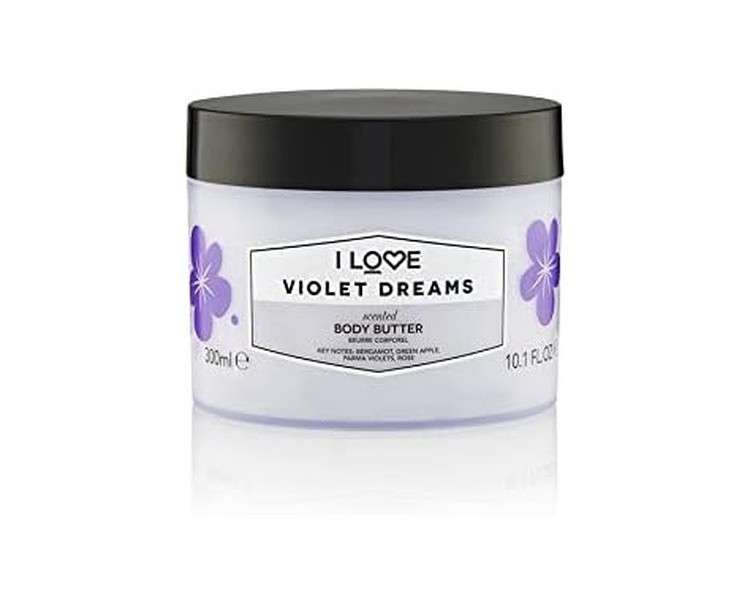 I Love Violet Dreams Scented Body Butter with Shea Butter and Coconut Oil 300ml