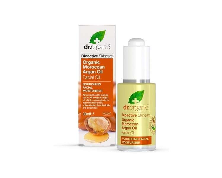 Dr Organic Moroccan Argan Oil Facial Oil Moisturising for Normal and Dry Skin 30ml