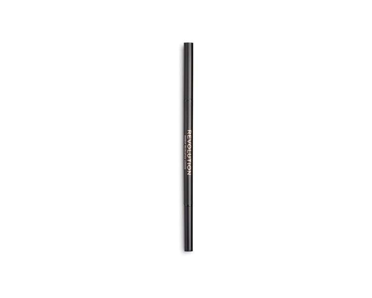 Makeup Revolution Precise Brow Pencil Dual Ended Eyebrow Pencil and Spoolie Brush Fine Tip Medium Brown 9g