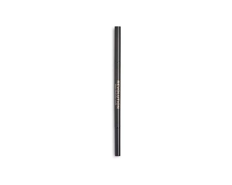 Makeup Revolution Precise Brow Pencil Dual Ended Eyebrow Pencil and Spoolie Brush Fine Tip Dark Brown 9g