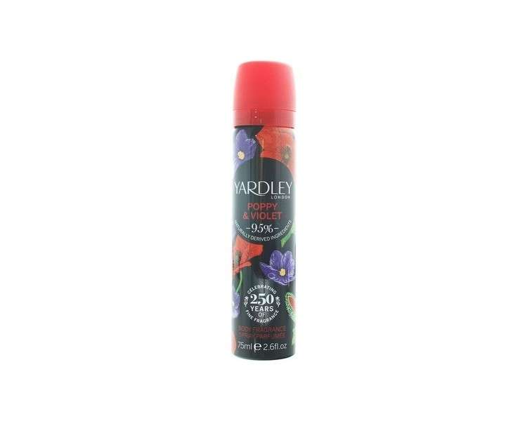 Yardley London Poppy and Violet Deodorant Spray 75ml