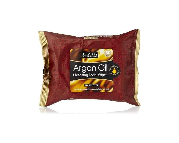 Beauty Formulas Argan Oil Cleansing Facial Wipes 30 Wipes