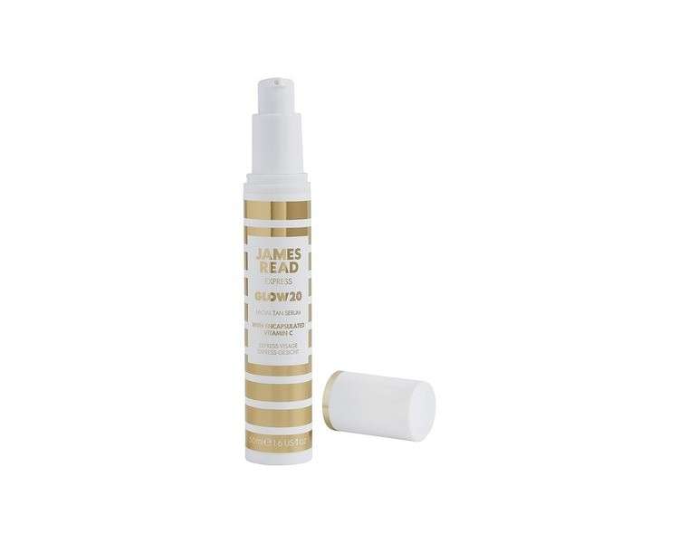 James Read Glow20 Express Facial Tanning Serum 50ml Face Tan with Vitamin C and Hyaluronic Acid