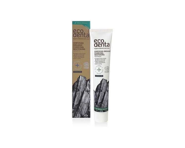 Ecodenta Charcoal Toothpaste Whitens Teeth and Removes Plaque with Aloe Vera 75ml