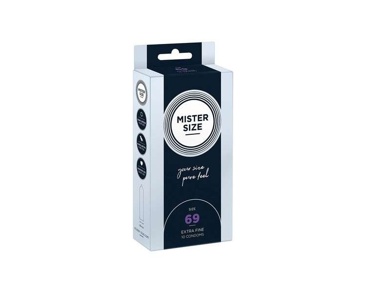 Mister Size Ultra-Sensitive Condoms for Men Extra Thin Extra Fine Extra Lube Made from 100% Natural Rubber Latex in Your Size XXL Real Feel 10 Condoms