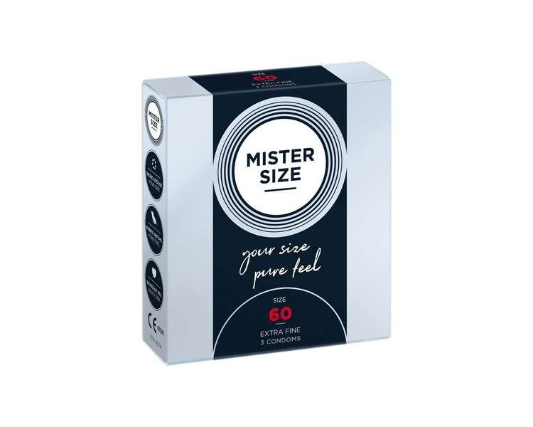 Mister Size Ultra-Sensitive Condoms for Men Extra Thin Extra Fine Extra Lube Made from 100% Natural Rubber Latex in Your Size L - XL Real Feel