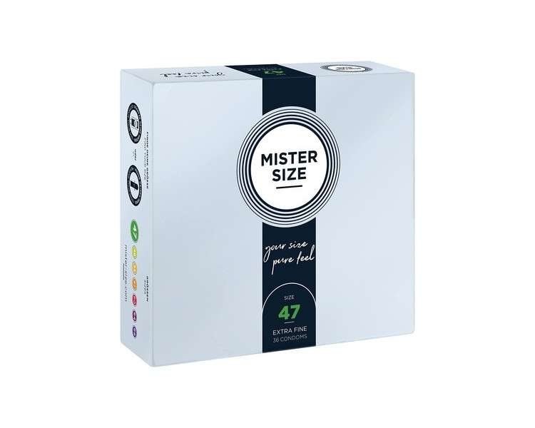 Mister Size Ultra-Sensitive Condoms for Men Extra Thin Extra Fine Extra Lube Made from 100% Natural Rubber Latex in Your Size XS - S Real Feel 47mm