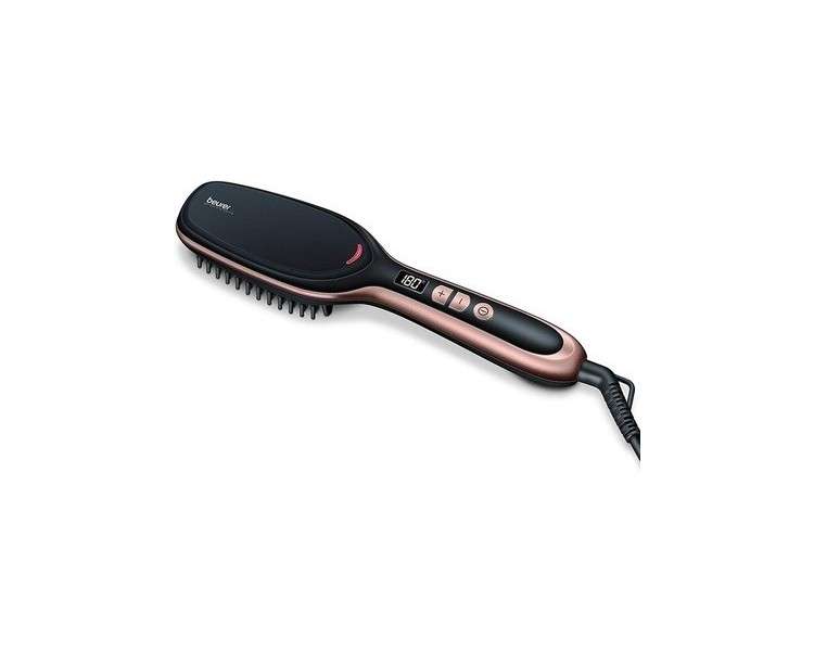 Beurer HS 60 Hair Straightening Brush with Ion Technology and Ceramic Coating & HT 10 Ion Detangling Brush for Smooth and Shiny Hair - Bundle with Ion Detangling Brush