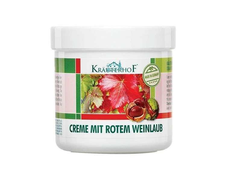 Kräuterhof Red Vines Leaf and Horse Chestnut Foot Cream for Varicose Veins 250ml