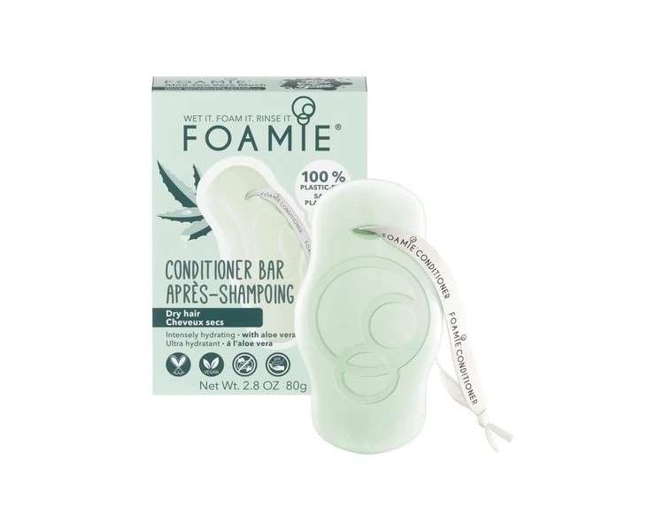 FOAMIE Aloe Conditioner Bar for Dry Hair - Plastic-Free pH-Balanced Soap-Free No Sulphates or Parabens - Made in the UK