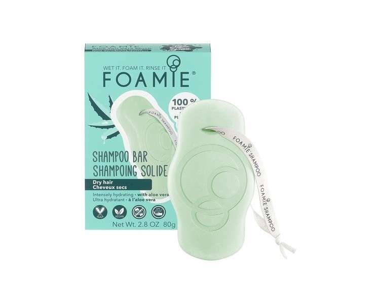 FOAMIE Aloe Shampoo Bar for Dry Hair - Plastic-Free pH-Balanced Soap-Free No Sulphates or Parabens - Made in the UK