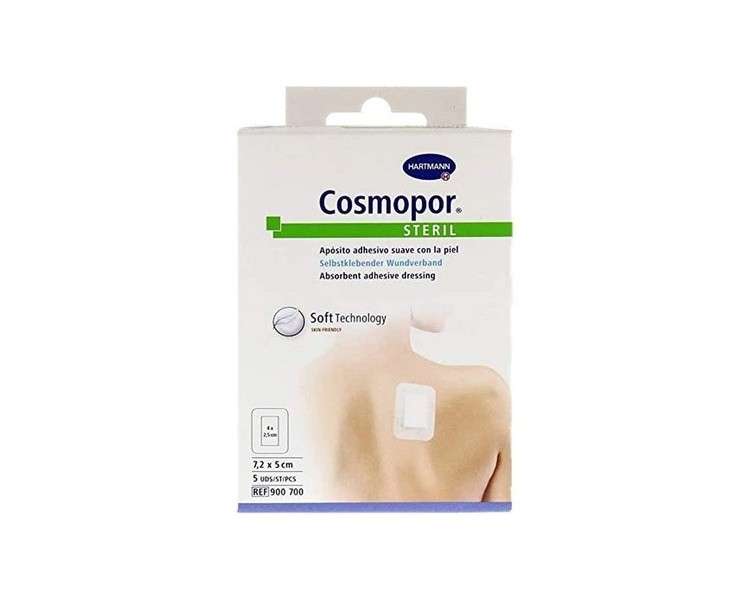 Aposito Cosmopor Steril 7.2x5cm 5U Black - Pack of 5