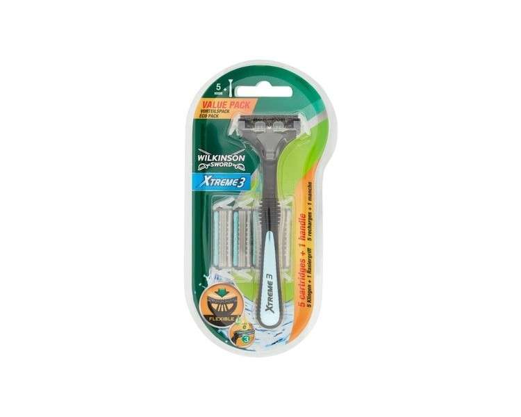 Wilkinson Sword Xtreme3 ​​3-Blade Razor + 5 Razor Inserts