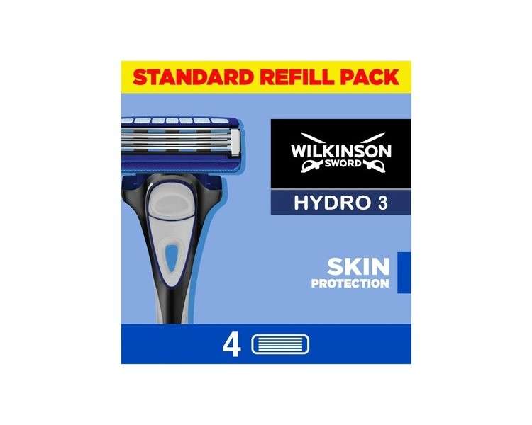 Wilkinson Sword Hydro 3 Skin Protection For Men Regular Razor Blade Refills 4 Count
