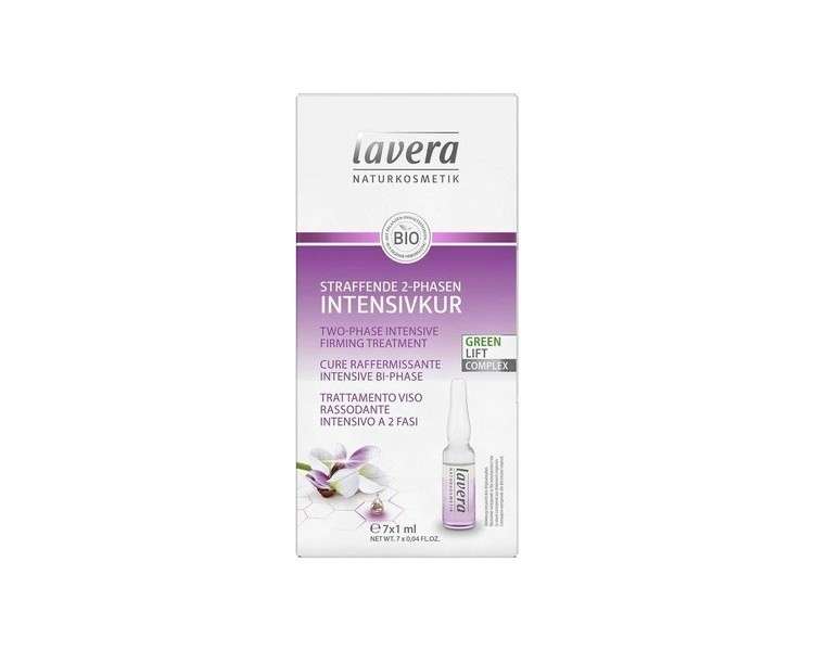Lavera Two-Phase Intensive Firming Treatment Triple-Effect Hyaluronic Acids Stimulates the Skin's Collagen System Anti-Age Vegan Bio Natural Cosmetics Organic Skin Care 7x1ml - Pack of 7