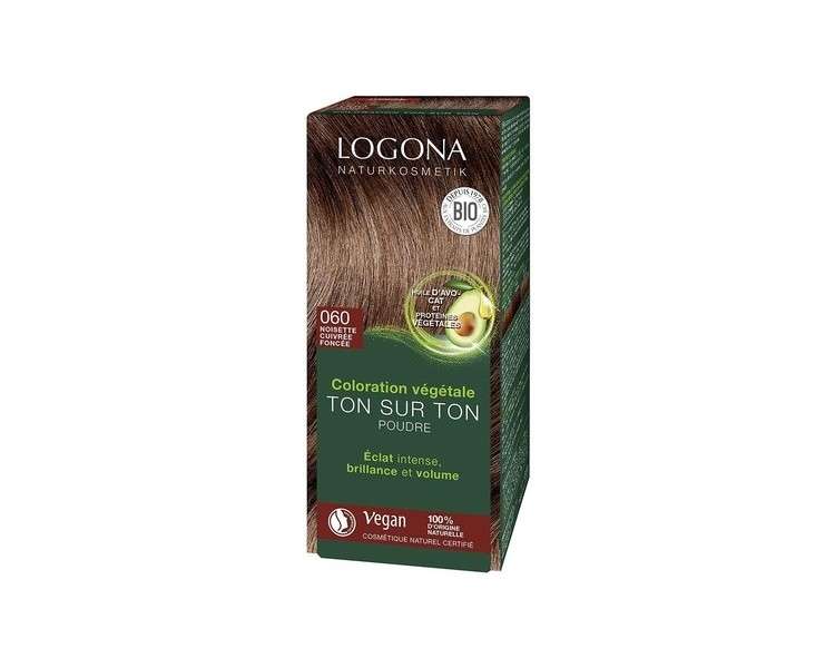 LOGONA Natural Cosmetics Nut Brown Plant-Based Hair Color Powder 100g