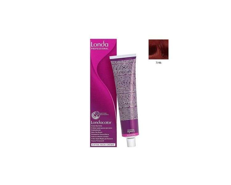 Londa Londacolor Creme Hair Color 7/46 Medium Blonde Copper Violet