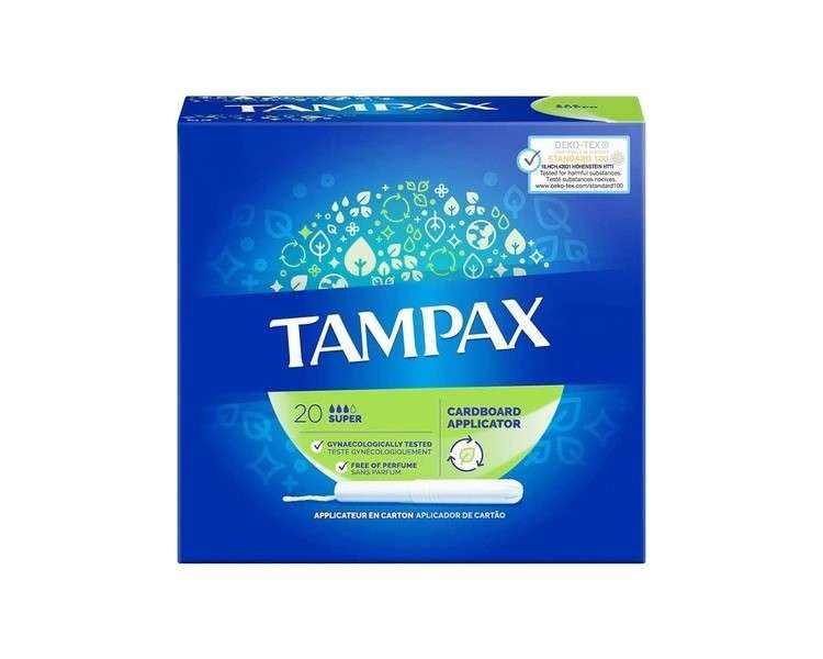 Tampax Super Tampons with Cardboard Applicator 20 Tampons