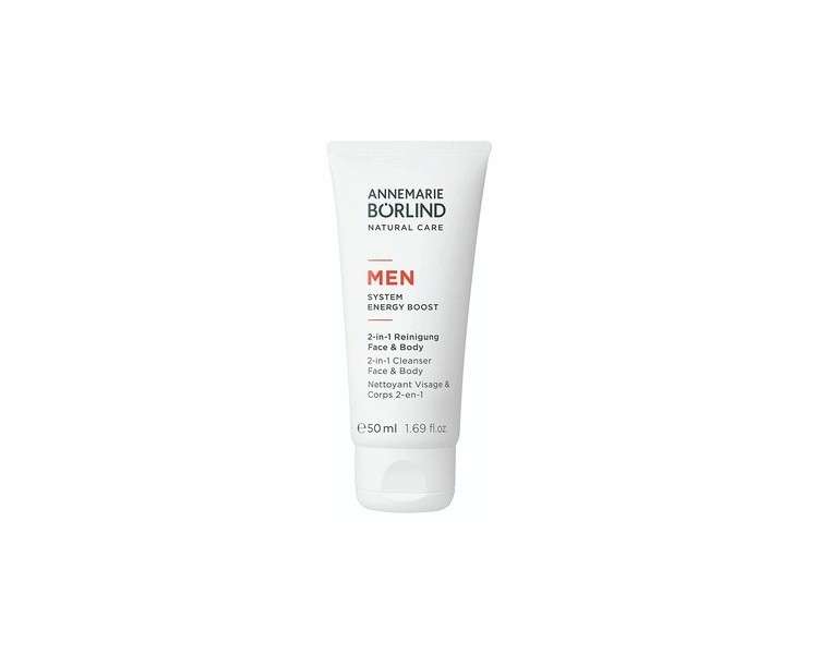 Annemarie Borlind Men System Energy Boost 2-in-1 Cleanser Face & Body with Organic Juniper Extract 6.76 Fl. Oz.