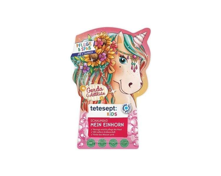 tetesept Children's Bath Fun Foam Bath 'My Unicorn' - Nourishing Bath Additive for Children with Fruity Strawberry Scent