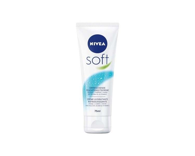 NIVEA Soft Refreshing Moisturizing Cream 75ml with Vitamin E and Jojoba Oil
