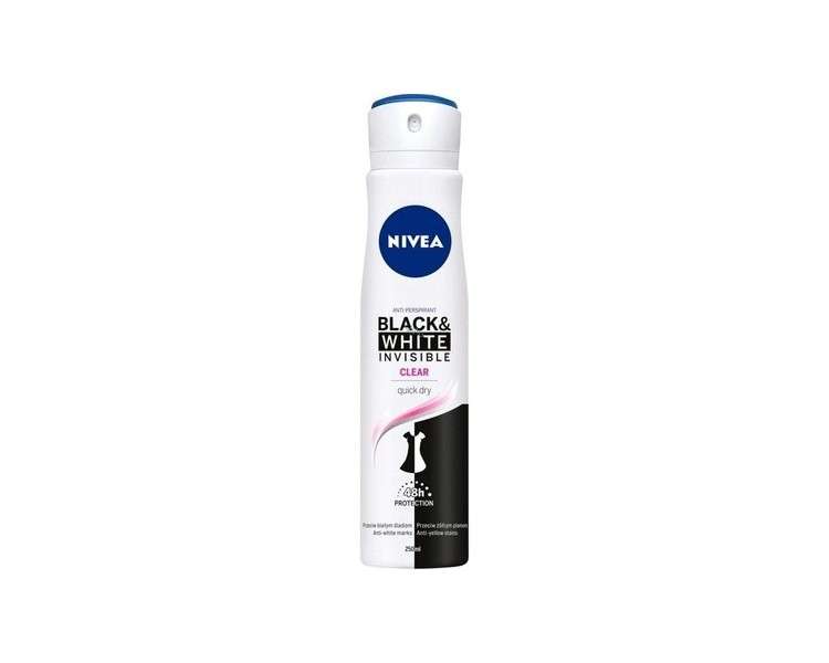 Nivea Invisible Black & White Clear Antiperspirant Deodorant Women Spray 150ml