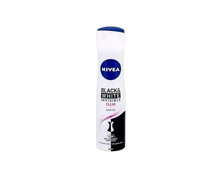 Nivea Invisible Black & White Clear Spray Antiperspirant 150ml