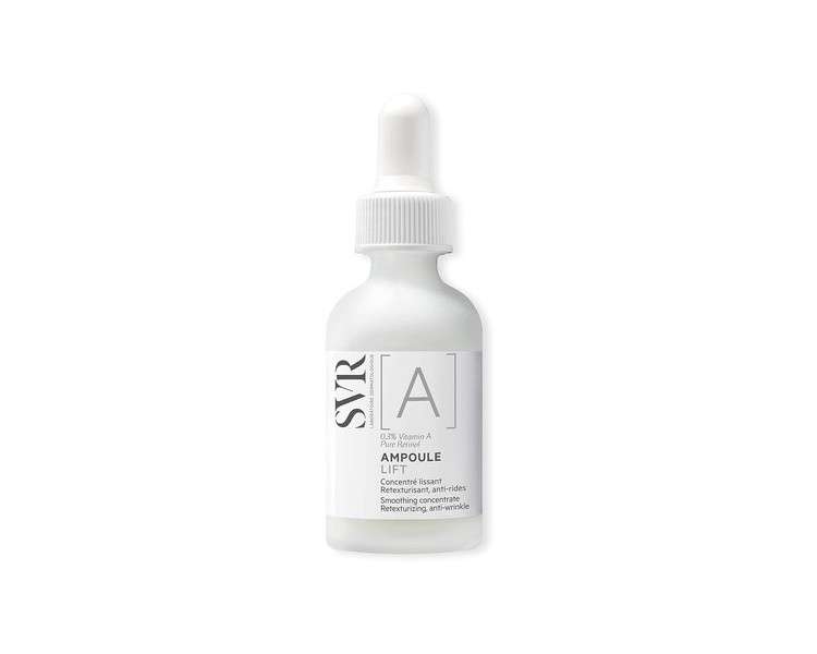 SVR Ampoule Lift Retexturing Anti-Wrinkle Face Serum 0.3% Vitamin A Pure Retinol Resurfacing Lifting Activator for Irregular Sluggish Skin and Fine Lines 30ml