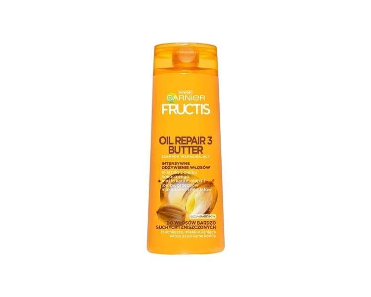 Garnier Fructis Oil Repair 3 Butter Strengthening Shampoo for Very Dry and Damaged Hair 400ml