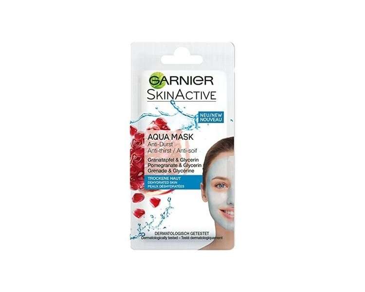 Garnier Skin Active face mask 8 ml. Aqua mask dry skin