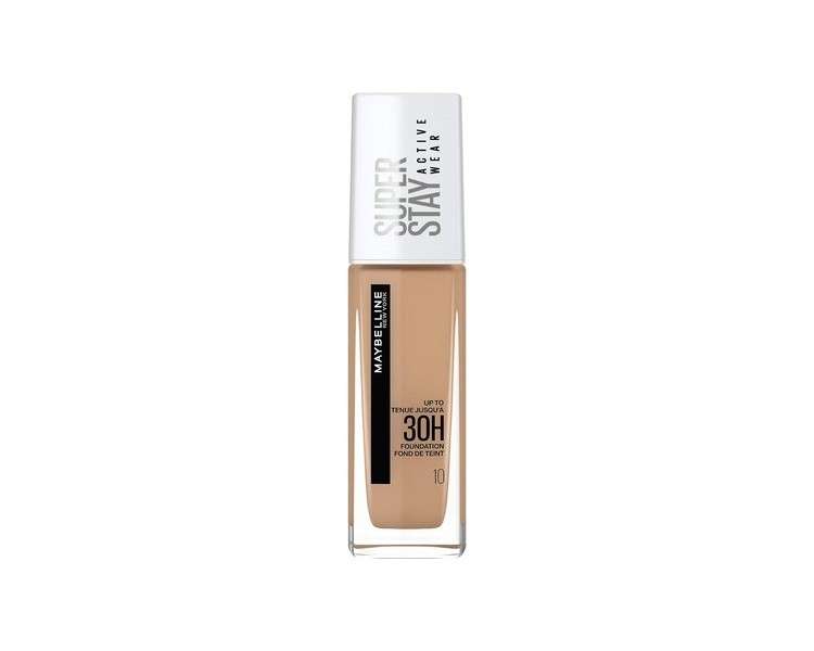 Maybelline New York Super Stay Active Wear Waterproof Foundation Shade No. 10 Ivory 30ml